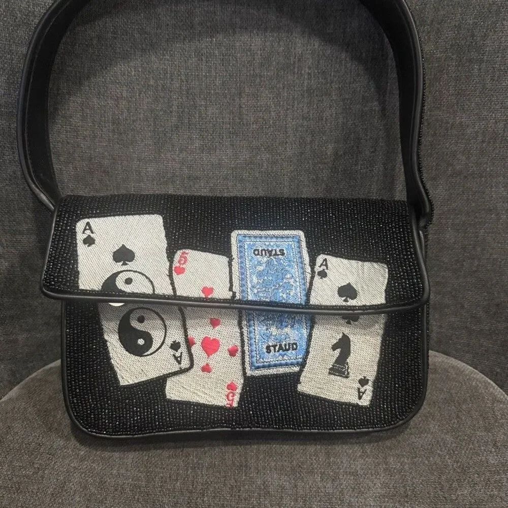 Staud Beaded Tommy Bag House of Cards NEW - Picture 3 of 16